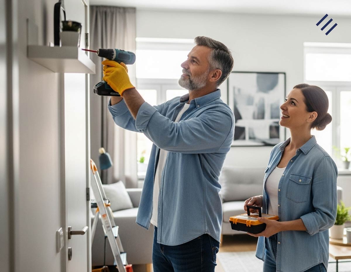 Casal realizando manutenção preventiva