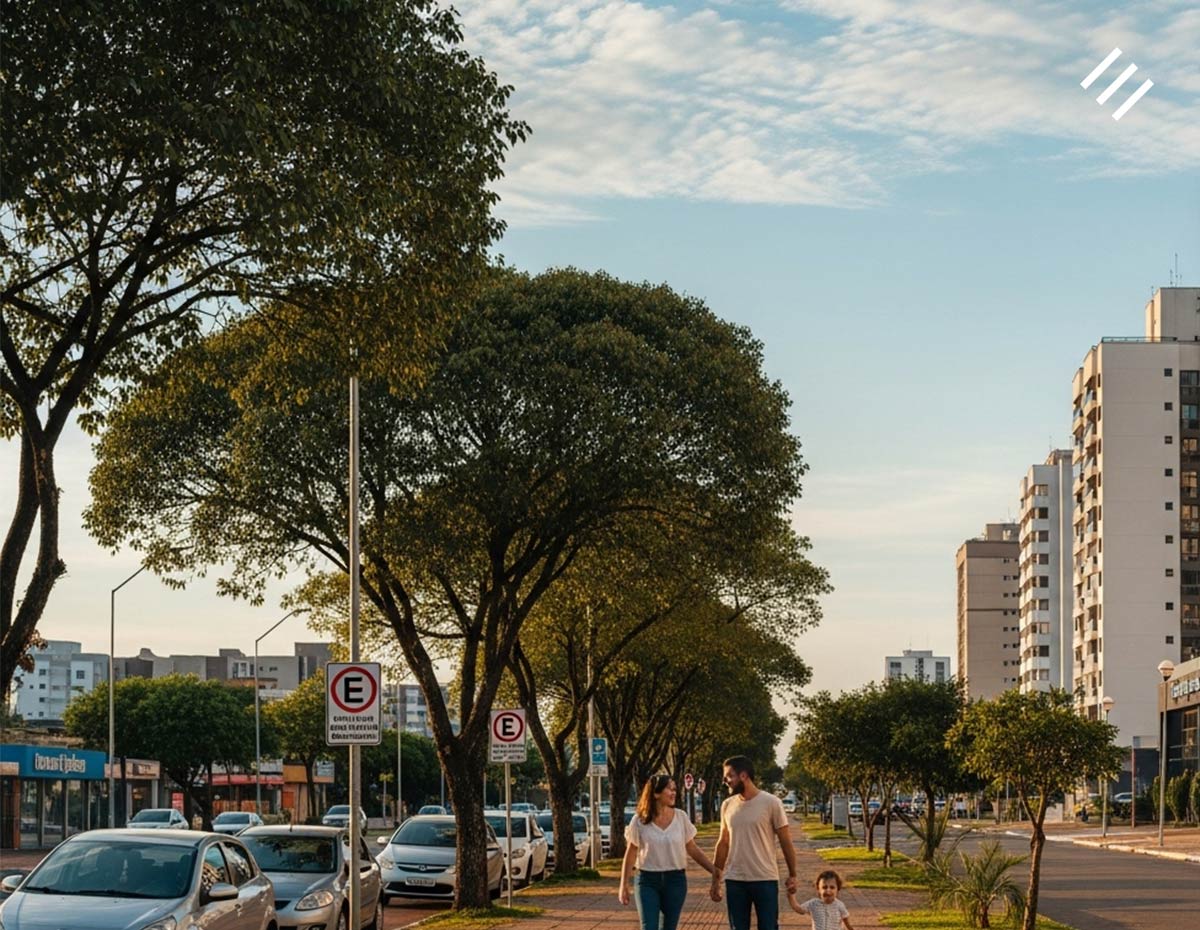 Família aproveitando como é bom morar em Ceilândia e passeando na rua