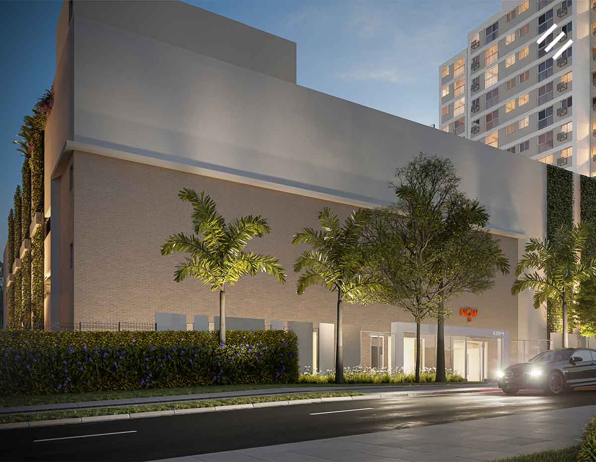 Perspectiva da fachada do NOW 29, empreendimento da EBM em Ceilândia