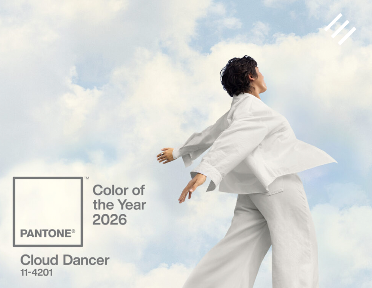 Cloud Dancer, cor do ano para 2026 pela Pantone.