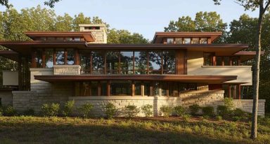 Representação da arquitetura moderna de Frank Lloyd Wright