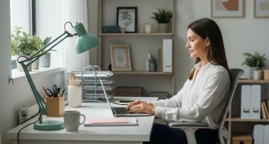 Mulher em home office