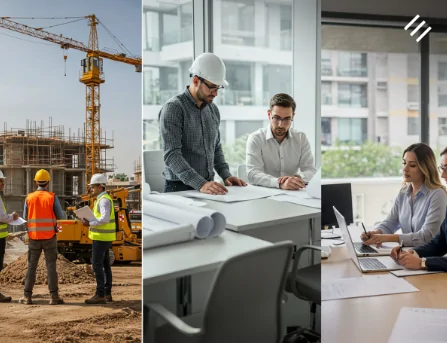 imagem com representação de construtora, incorporadora e imobiliária