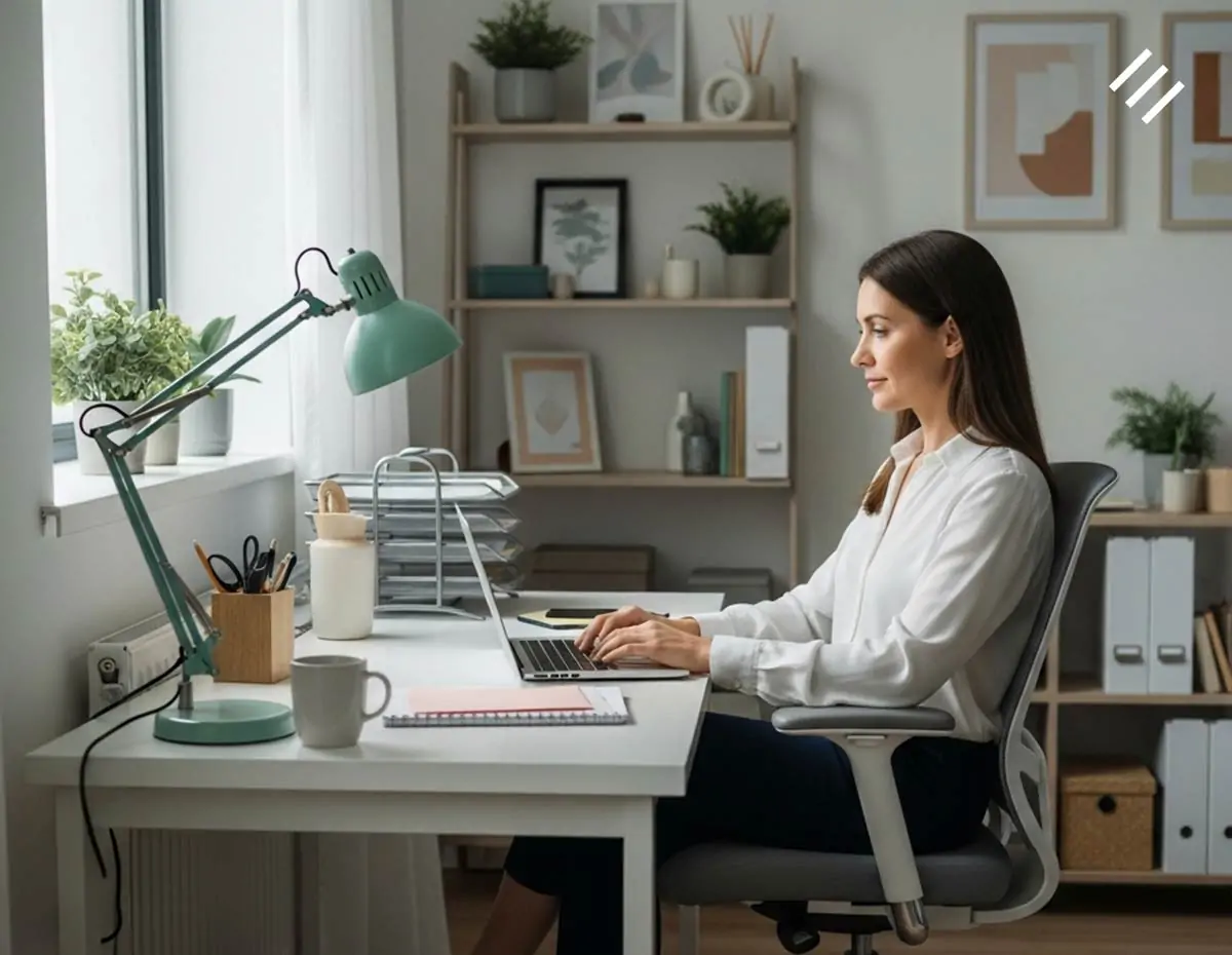 Mulher em home office