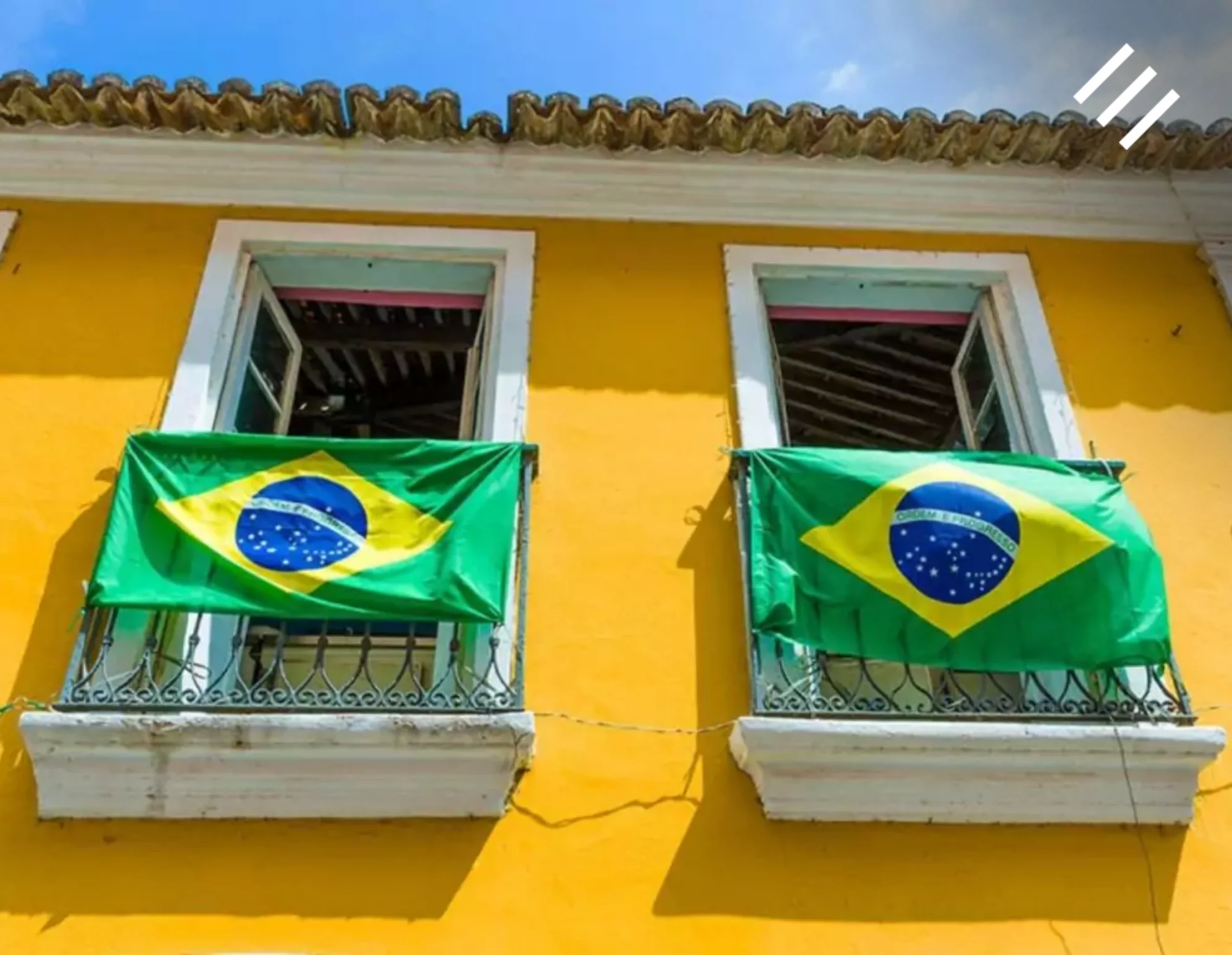 Bandeiras do Brasil em Varanda durante Copa do Mundo