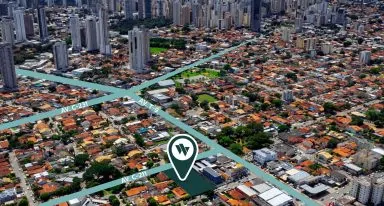 Imagem aérea da localização do Wish 211, no Jardim América.